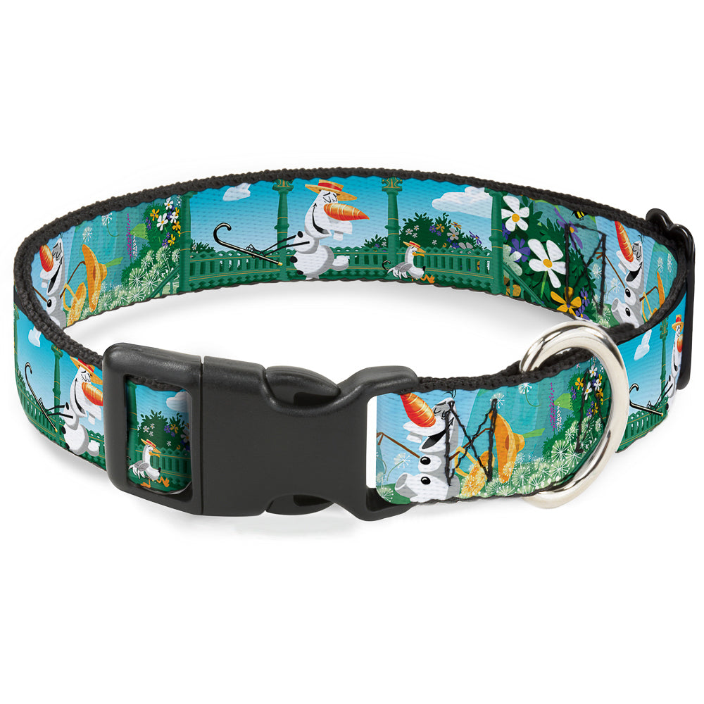 Plastic Clip Collar - Olaf Garden Scenes Dog Collars Plastic Clip Side Release Disney