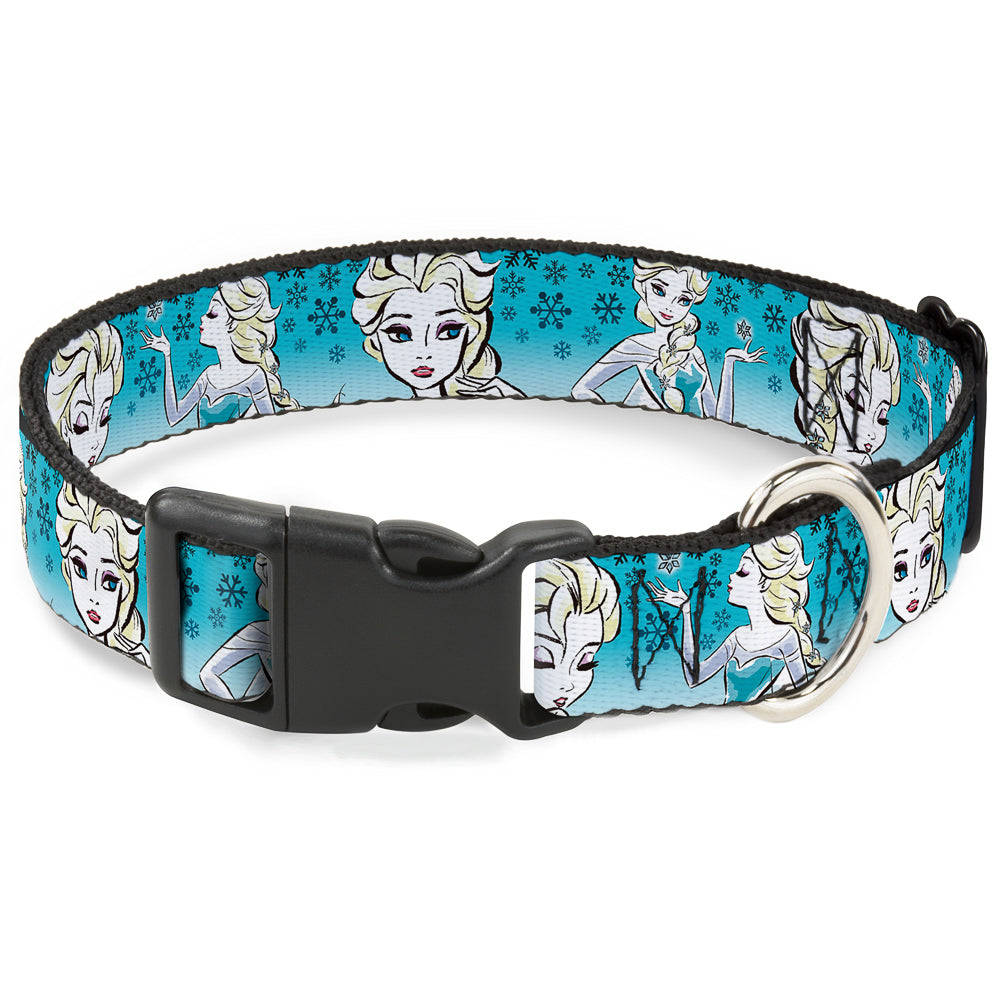 Plastic Clip Collar - Anna/Snowflakes Frozen Art Collection Poses Dog Collars Plastic Clip Side Release Disney