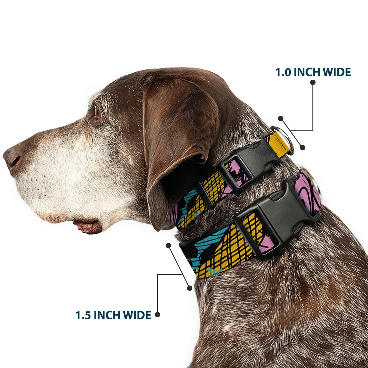 Plastic Clip Collar - Nightmare Before Christmas Sally Dress Patchwork Dog Collars Plastic Clip Side Release Disney