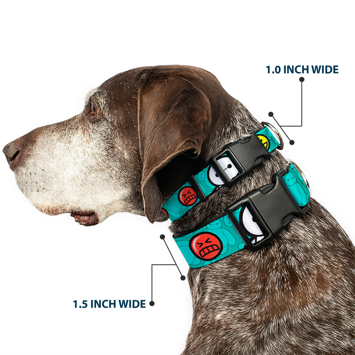 Plastic Clip Collar - Baymax/Mood Expressions/Baymax Scattered Turquoise Dog Collars Plastic Clip Side Release Disney