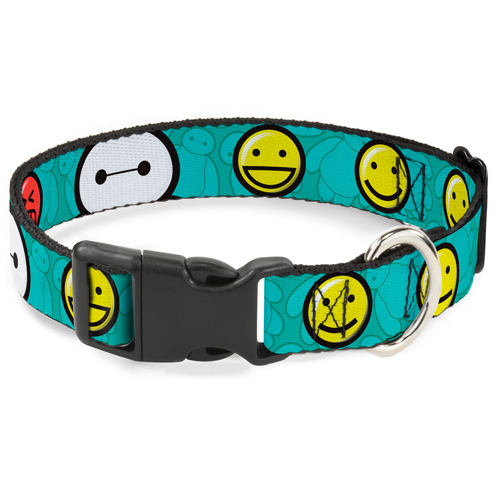 Plastic Clip Collar - Baymax/Mood Expressions/Baymax Scattered Turquoise Dog Collars Plastic Clip Side Release Disney