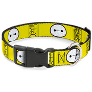 Plastic Clip Collar - BAYMAX Hanko/Face Yellow/Black/White Dog Collars Plastic Clip Side Release Disney