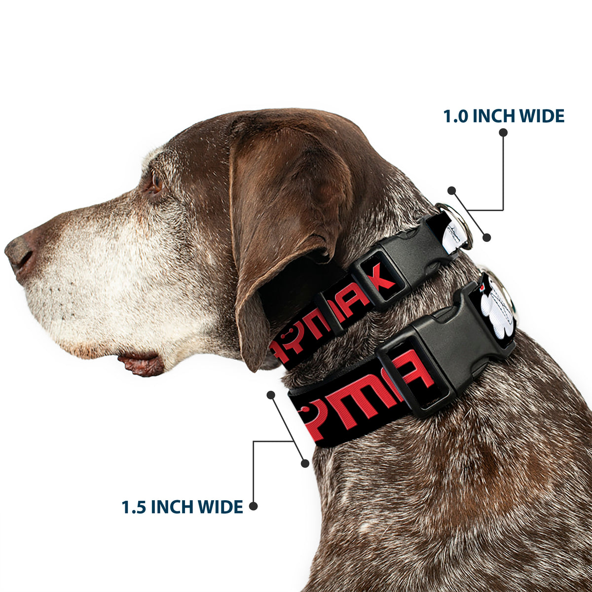 Plastic Clip Collar - BAYMAX Poses Black/White/Red Dog Collars Plastic Clip Side Release Disney