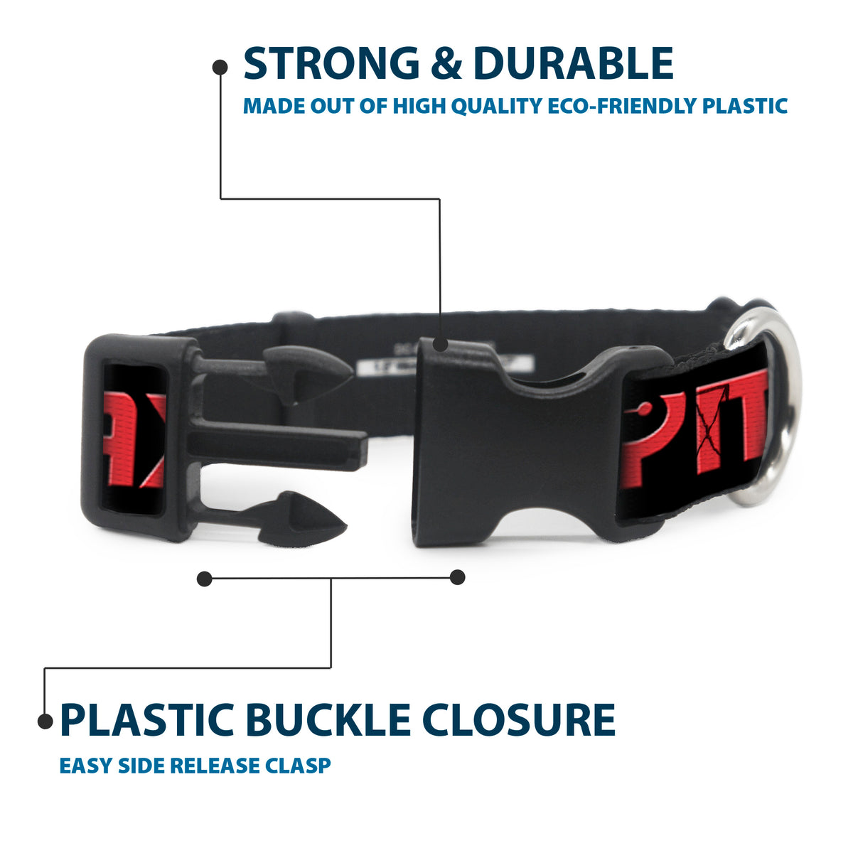 Plastic Clip Collar - BAYMAX Poses Black/White/Red Dog Collars Plastic Clip Side Release Disney