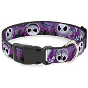 Plastic Clip Collar - Jack Expressions/Ghosts in Cemetery Purples/Grays/White Dog Collars Plastic Clip Side Release Disney