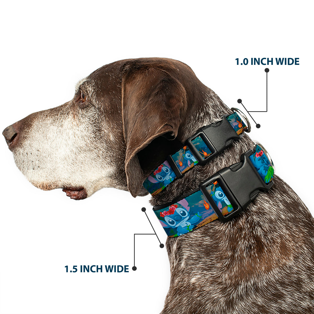 Plastic Clip Collar - Stitch Hula Dance 5-Poses Dog Collars Plastic Clip Side Release Disney