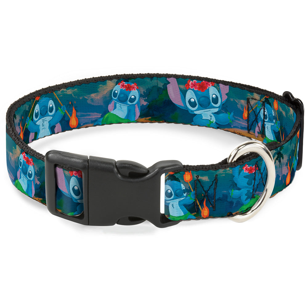 Plastic Clip Collar - Stitch Hula Dance 5-Poses Dog Collars Plastic Clip Side Release Disney