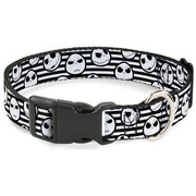Plastic Clip Collar - Jack Expressions/Stripe White/Black Dog Collars Plastic Clip Side Release Disney