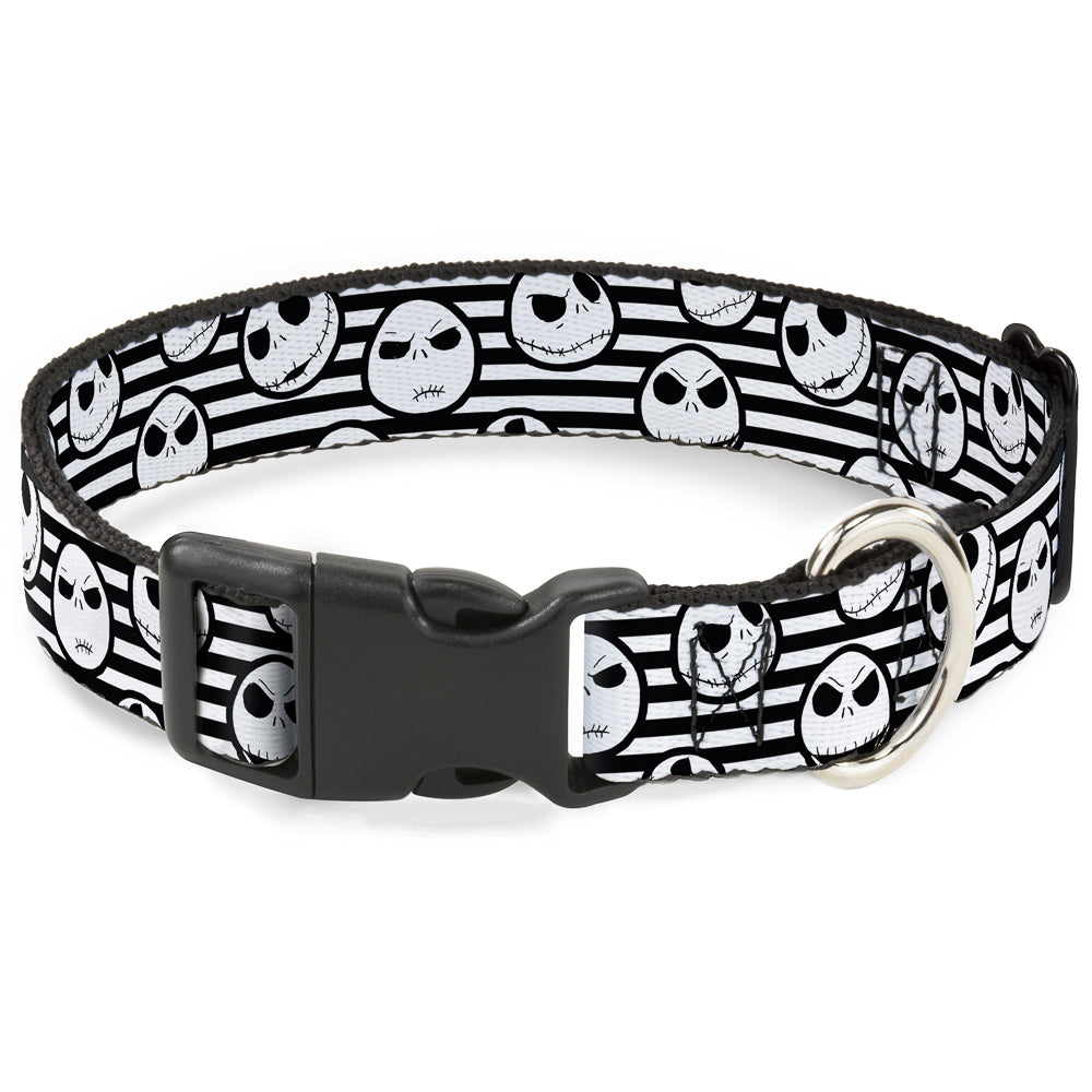 Plastic Clip Collar - Jack Expressions/Stripe White/Black Dog Collars Plastic Clip Side Release Disney