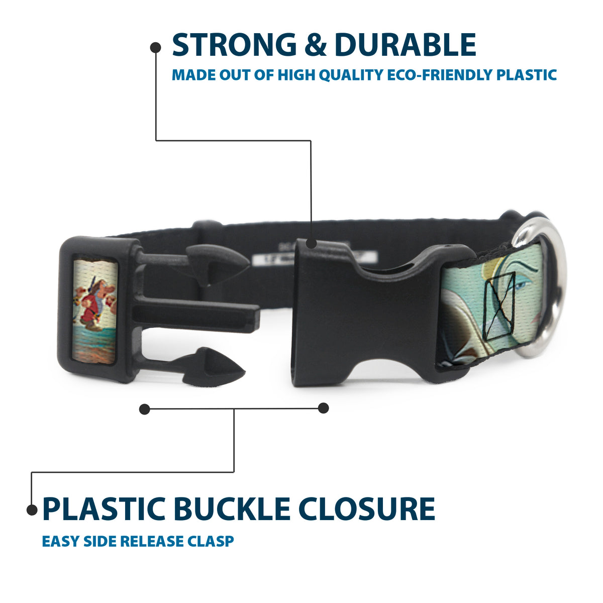 Plastic Clip Collar - Snow White/Dwarves/Old Witch/Evil Queen Scenes Dog Collars Plastic Clip Side Release Disney