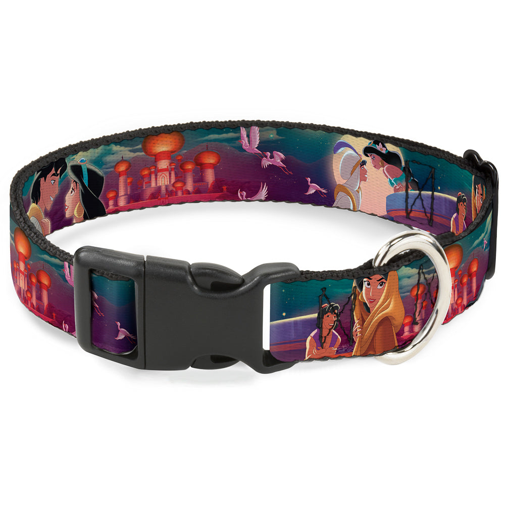 Plastic Clip Collar - Aladdin & Jasmine Scenes/Castle/Birds Dog Collars Plastic Clip Side Release Disney