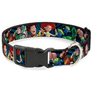Plastic Clip Collar - Toy Story Characters Running2 Denim Rays Dog Collars Plastic Clip Side Release Disney