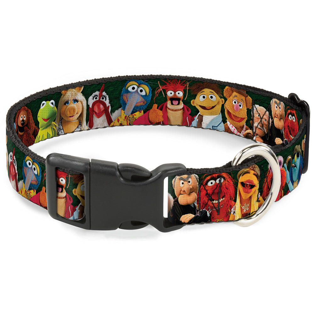 Plastic Clip Collar - Muppets 20-Character Group Pose Greens Dog Collars Plastic Clip Side Release Disney