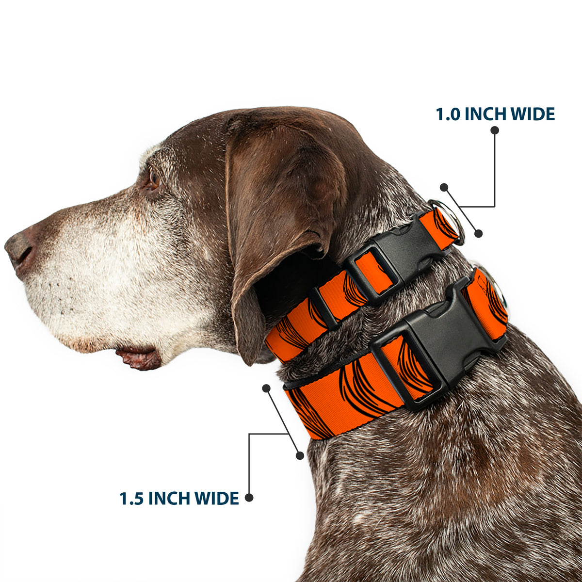Plastic Clip Collar - Tigger Stripes Orange/Black Dog Collars Plastic Clip Side Release Disney