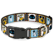 Plastic Clip Collar - WALL-E & EVE Pose/Face Hazard Blocks Gray/Yellow/Black Dog Collars Plastic Clip Side Release Disney