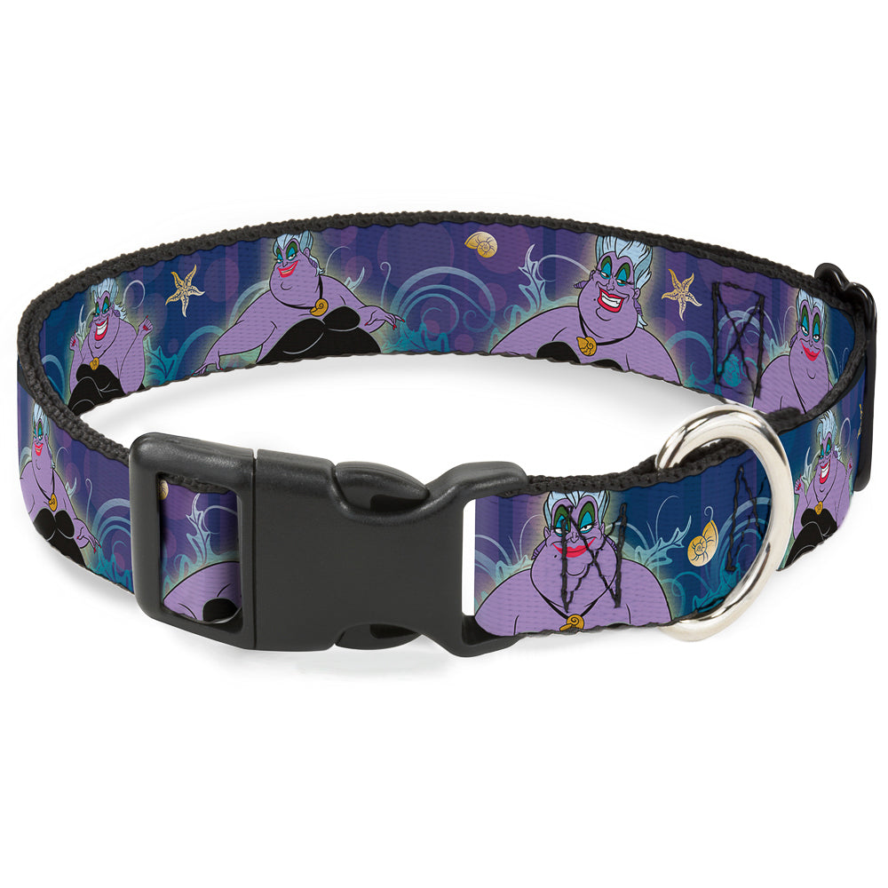 Plastic Clip Collar - Ursula 4-Poses/Shells/Ivy/Bubbles Purples/Blues Dog Collars Plastic Clip Side Release Disney
