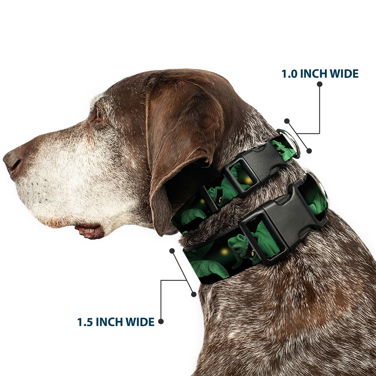 Plastic Clip Collar - Oogie Boogie 4-Poses Black/Yellow/Green Dog Collars Plastic Clip Side Release Disney