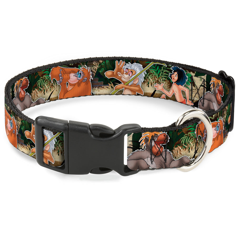Plastic Clip Collar - The Jungle Book I Wanna Be Like You 4-Character Scene Dog Collars Plastic Clip Side Release Disney