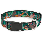 Plastic Clip Collar - The Jungle Book 8-Character Group Greens Dog Collars Plastic Clip Side Release Disney