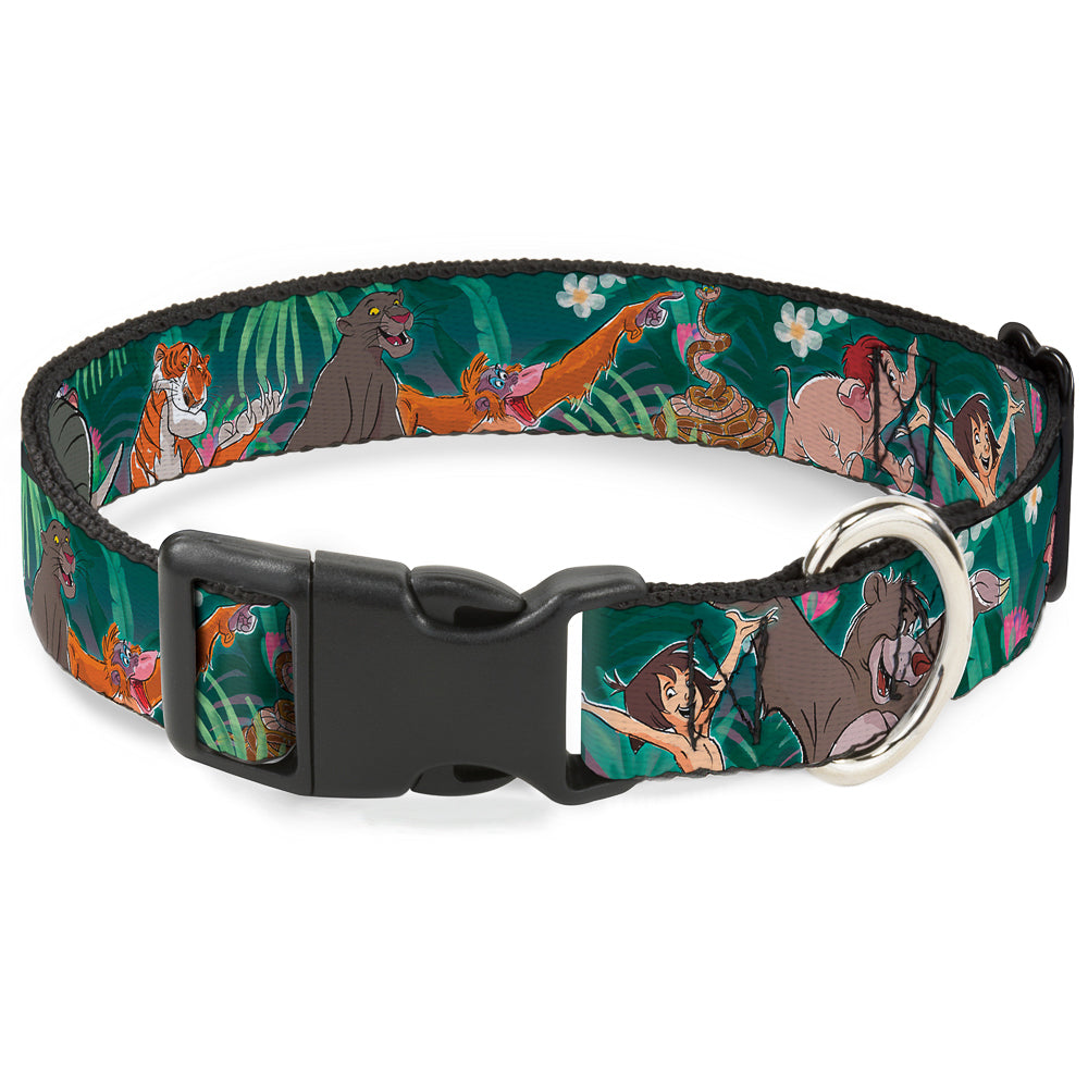 Plastic Clip Collar - The Jungle Book 8-Character Group Greens Dog Collars Plastic Clip Side Release Disney