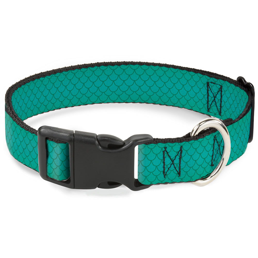 Plastic Clip Collar - Ariel's Scales Turquoise Blues Dog Collars Plastic Clip Side Release Disney