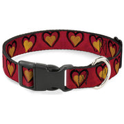 Plastic Clip Collar - Alice in Wonderland Queen's Hearts Reds/Black/Gold Dog Collars Plastic Clip Side Release Disney