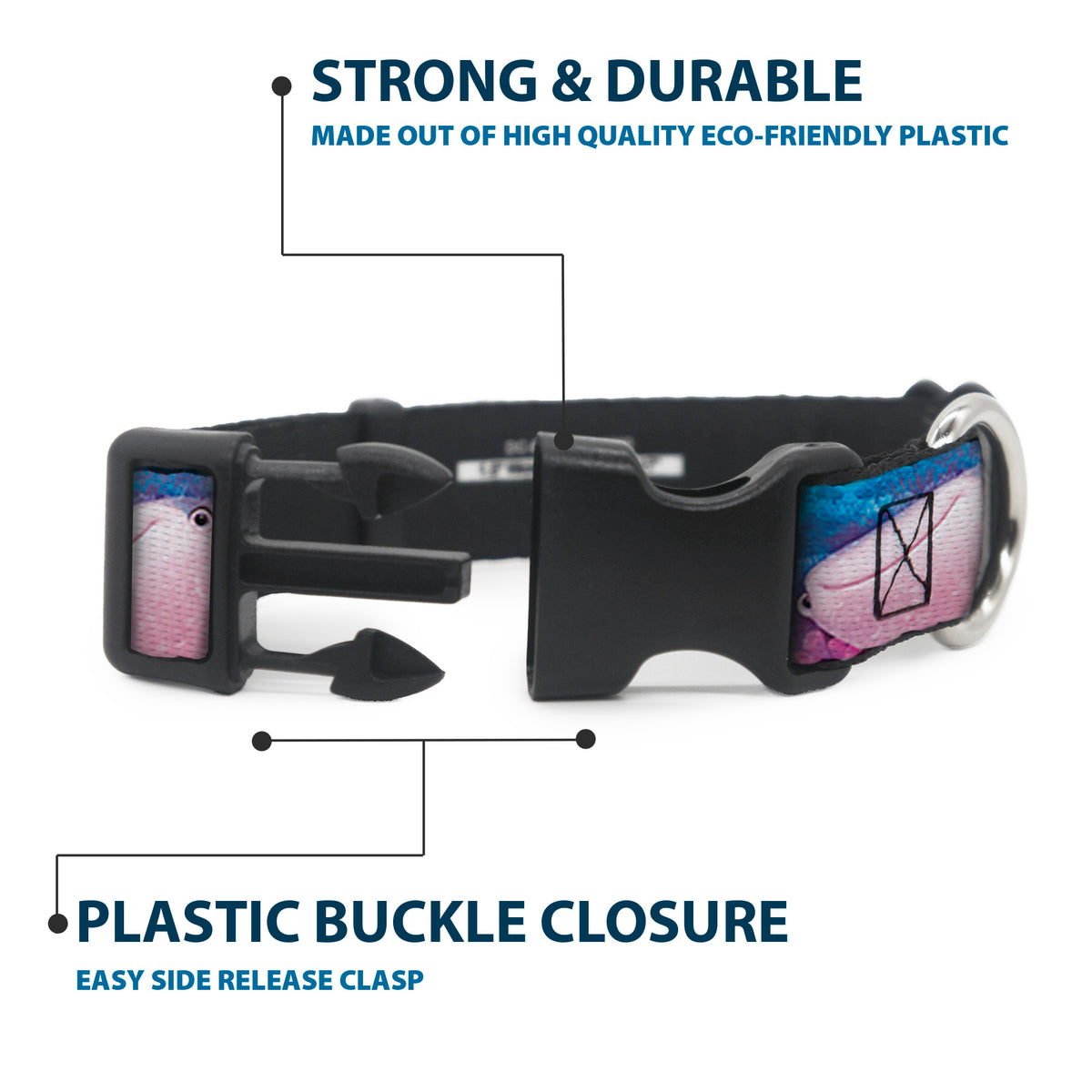 Plastic Clip Collar - Dory & 5-Friends Under the Sea Dog Collars Plastic Clip Side Release Disney