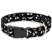 Plastic Clip Collar - Jack Outline Expressions Scattered Black/White Dog Collars Plastic Clip Side Release Disney