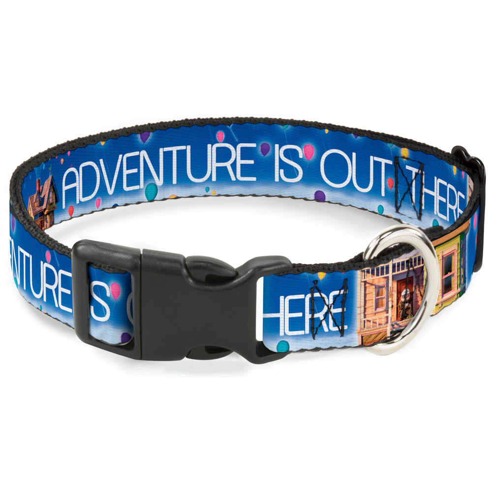 Plastic Clip Collar - ADVENTURE IS OUT THERE/Carl on Porch/Flying House/Balloons Blues/White/Multi Color Dog Collars Plastic Clip Side Release Disney