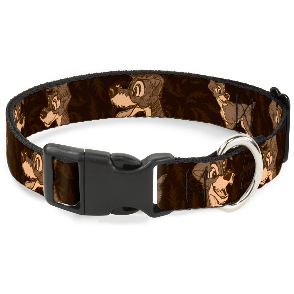 Plastic Clip Collar - Tramp 4-Pose Sketch Browns Dog Collars Plastic Clip Side Release Disney