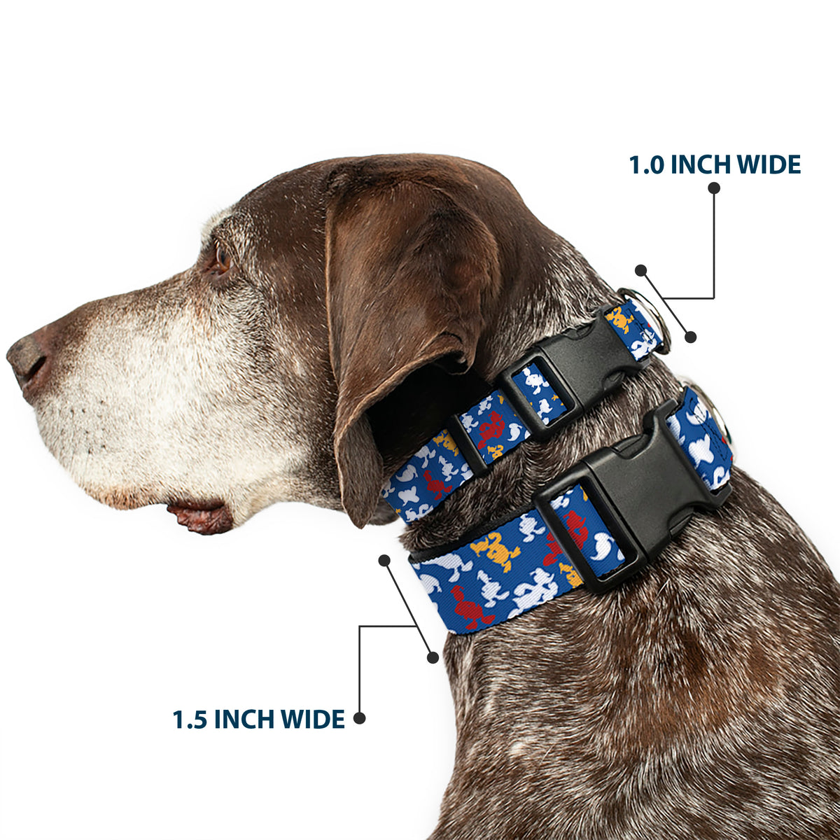 Plastic Clip Collar - Donald Duck Face/Poses Scattered Blue/White/Red/Yellow Dog Collars Plastic Clip Side Release Disney