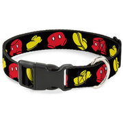 Plastic Clip Collar - Mickey Mouse Shorts and Shoes Black/Red/Yellow Dog Collars Plastic Clip Side Release Disney