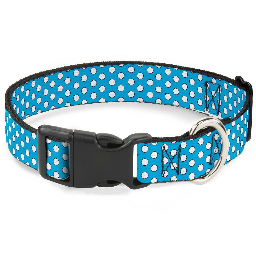 Plastic Clip Collar - Minnie Mouse Dots Blue/Black/White Dog Collars Plastic Clip Side Release Disney