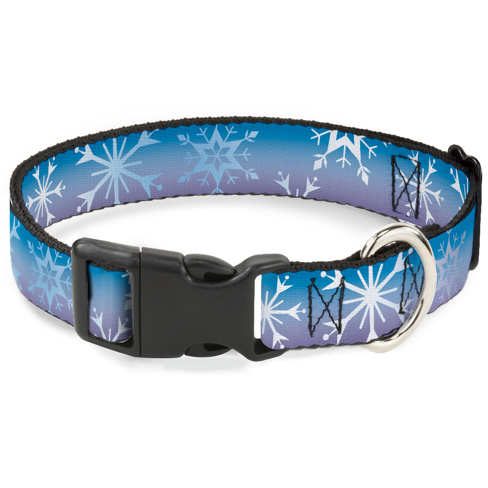 Plastic Clip Collar - Frozen II Snowflakes Blues/Purples/White Dog Collars Plastic Clip Side Release Disney