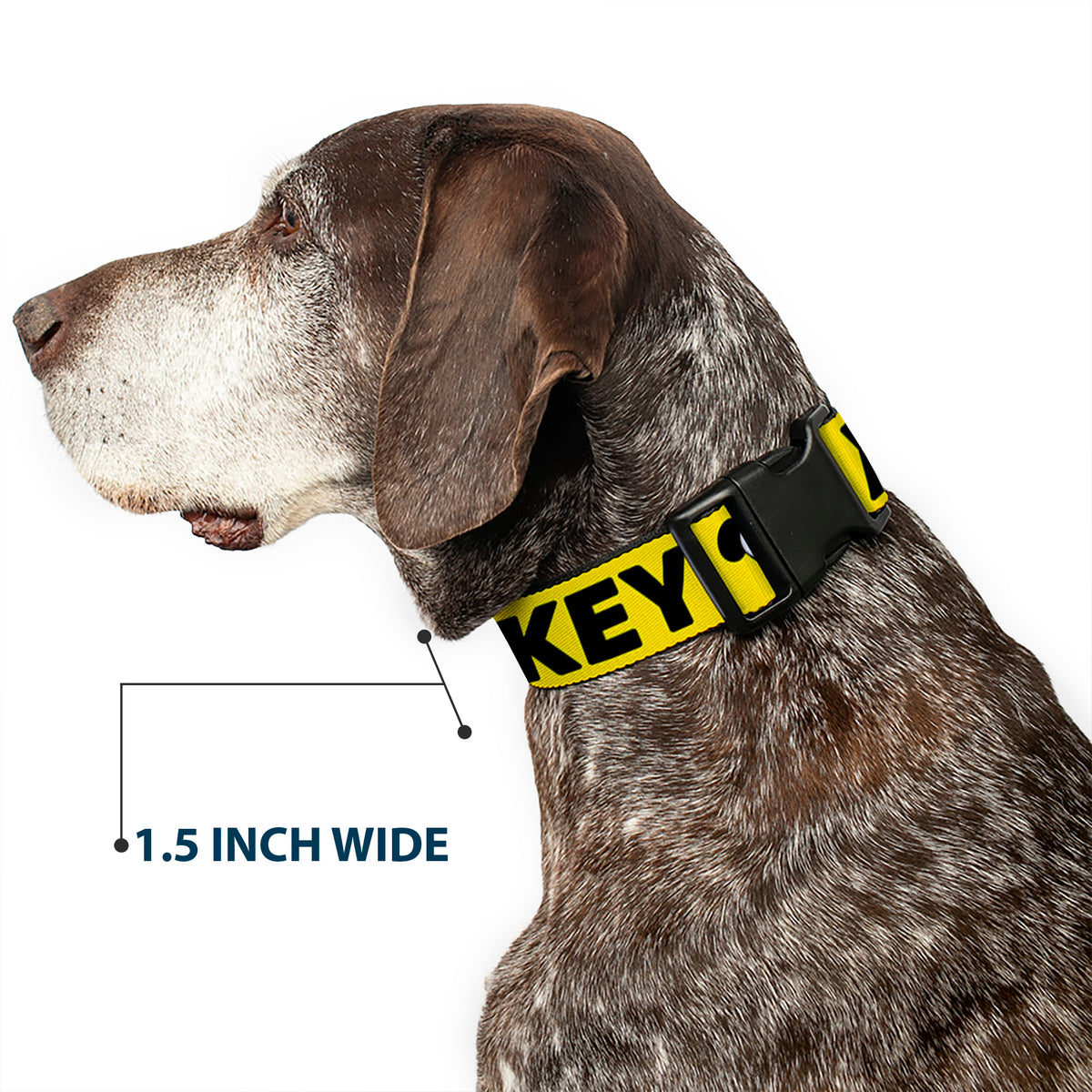 Plastic Clip Collar - MICKEY Smiling Up Pose Flip/Buttons Yellow/Black/Red Dog Collars Plastic Clip Side Release Disney