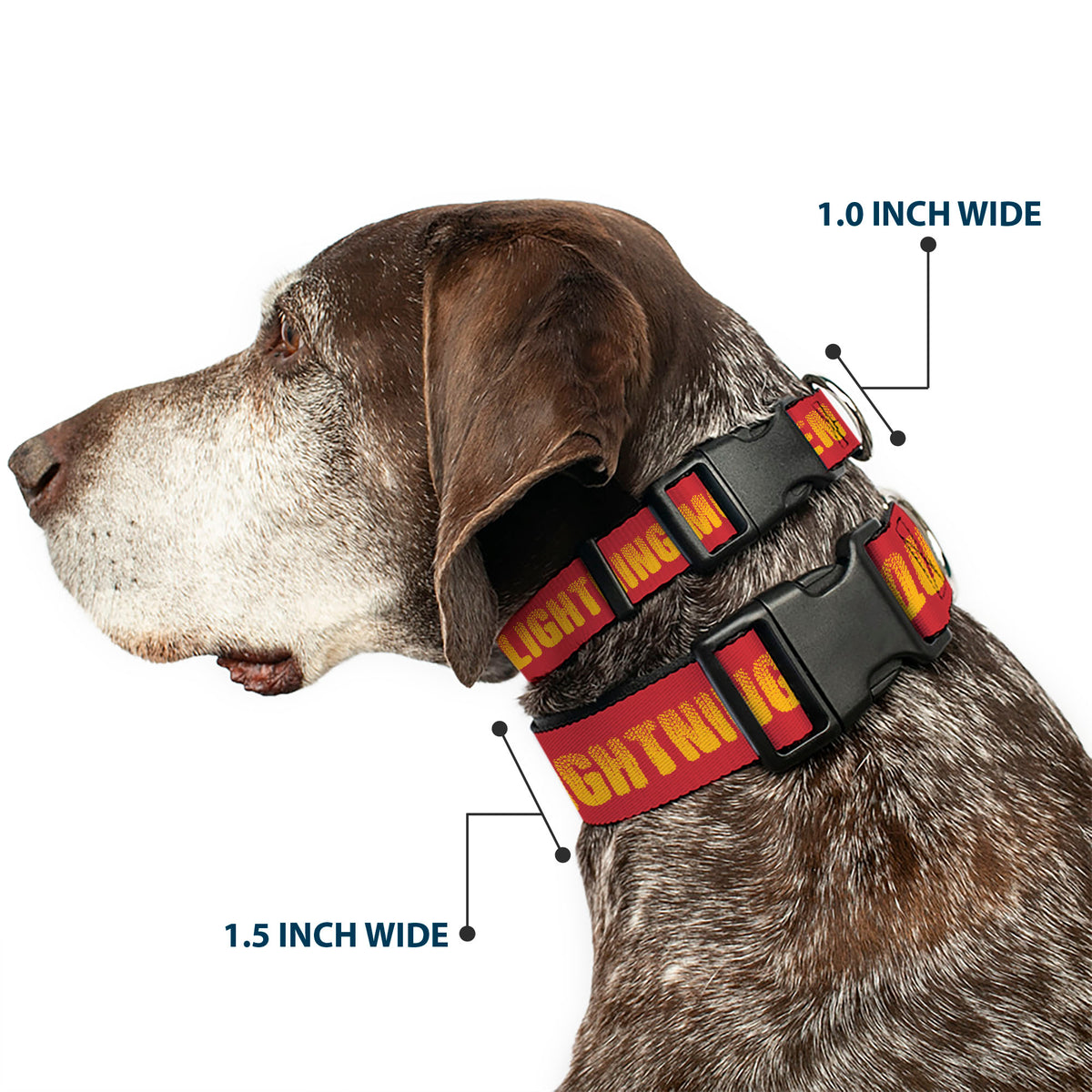 Plastic Clip Collar - Cars LIGHTNING MCQUEEN Tread Red/Orange Dog Collars Plastic Clip Side Release Disney