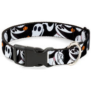Plastic Clip Collar - Nightmare Before Christmas Zero 5-Pumpkin Expressions Black/White/Orange Dog Collars Plastic Clip Side Release Disney