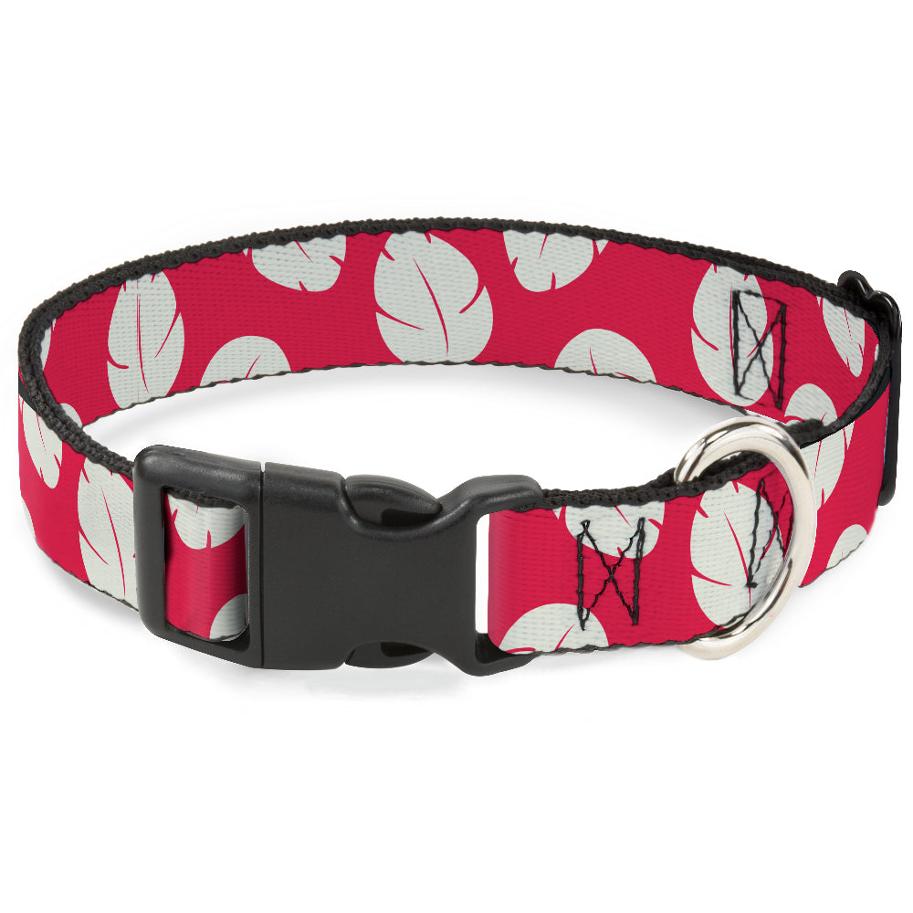 Plastic Clip Collar - Lilo & Stitch Bounding Lilo Dress Leaves Red/Ivory Dog Collars Plastic Clip Side Release Disney