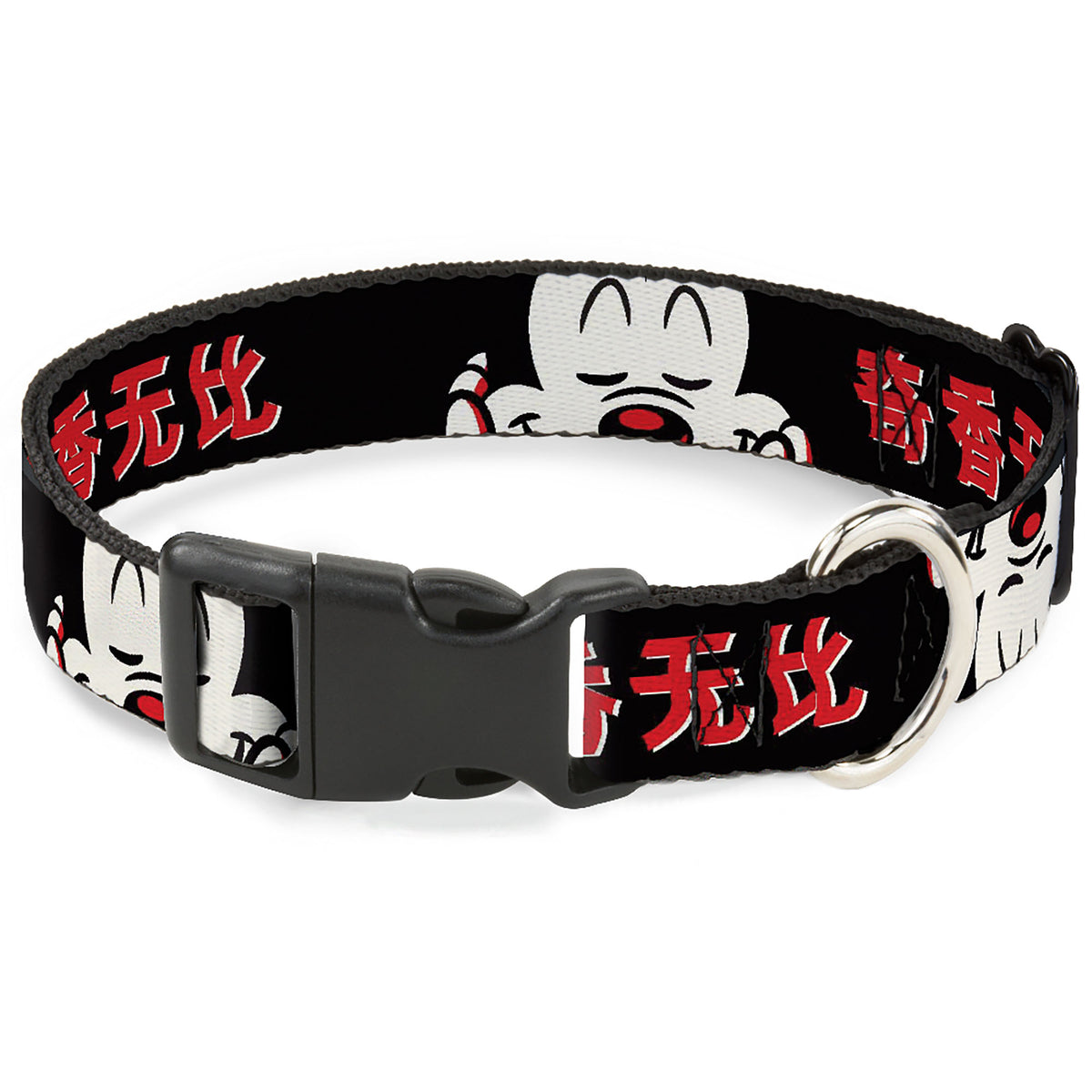 Plastic Clip Collar - Mickey Mouse Smelling Pose Black/White/Reds Dog Collars Plastic Clip Side Release Disney