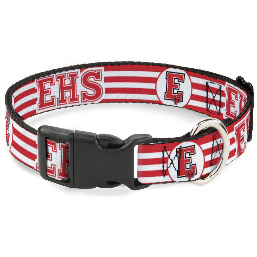 Plastic Clip Collar - High School Musical East High School EHS Wildcats Logo/Stripe White/Red Dog Collars Plastic Clip Side Release Disney
