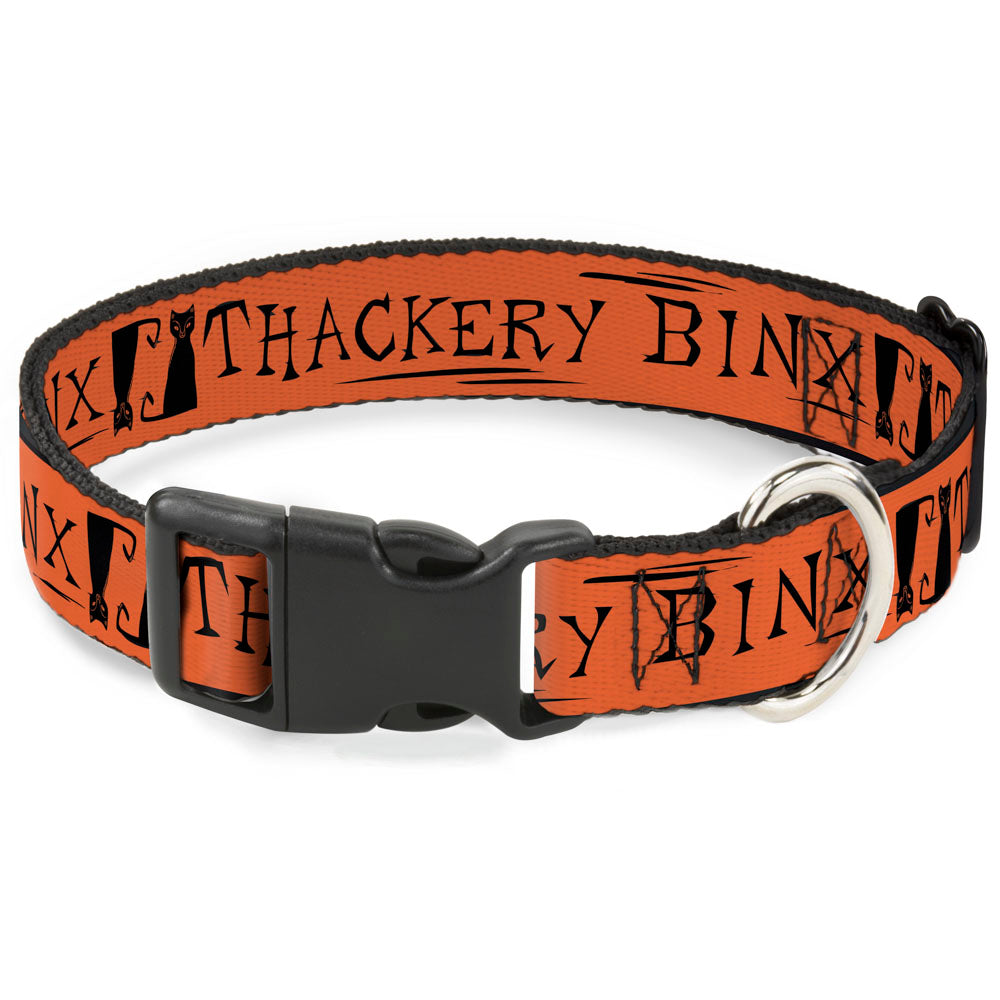 Plastic Clip Collar - Hocus Pocus THACKERY BINX Cat Silhouette Orange/Black Dog Collars Plastic Clip Side Release Disney