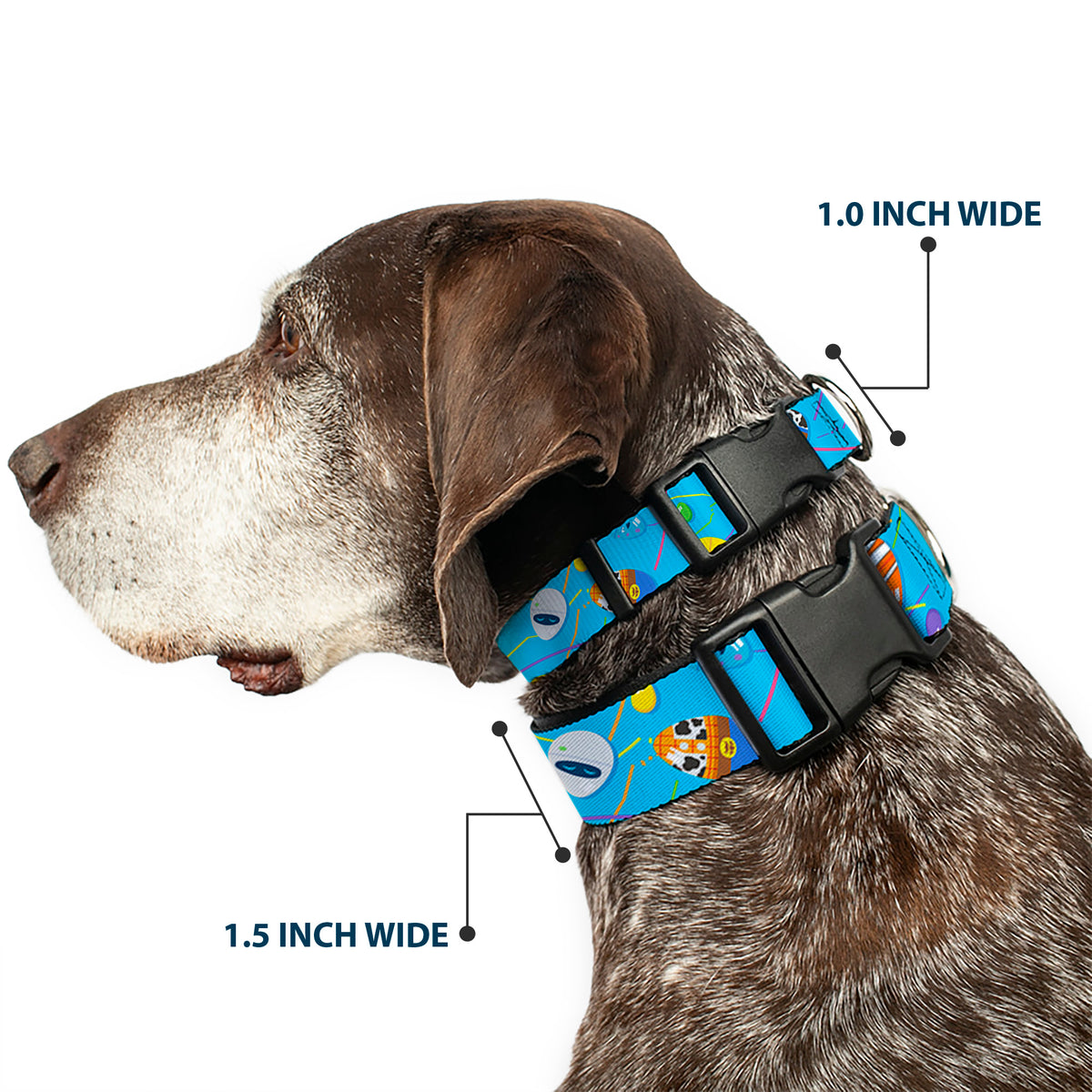 Plastic Clip Collar - Pixar Holiday Collection Easter Egg Characters Scattered Blue Dog Collars Plastic Clip Side Release Disney