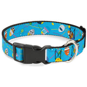 Plastic Clip Collar - Pixar Holiday Collection Easter Egg Characters Scattered Blue Dog Collars Plastic Clip Side Release Disney