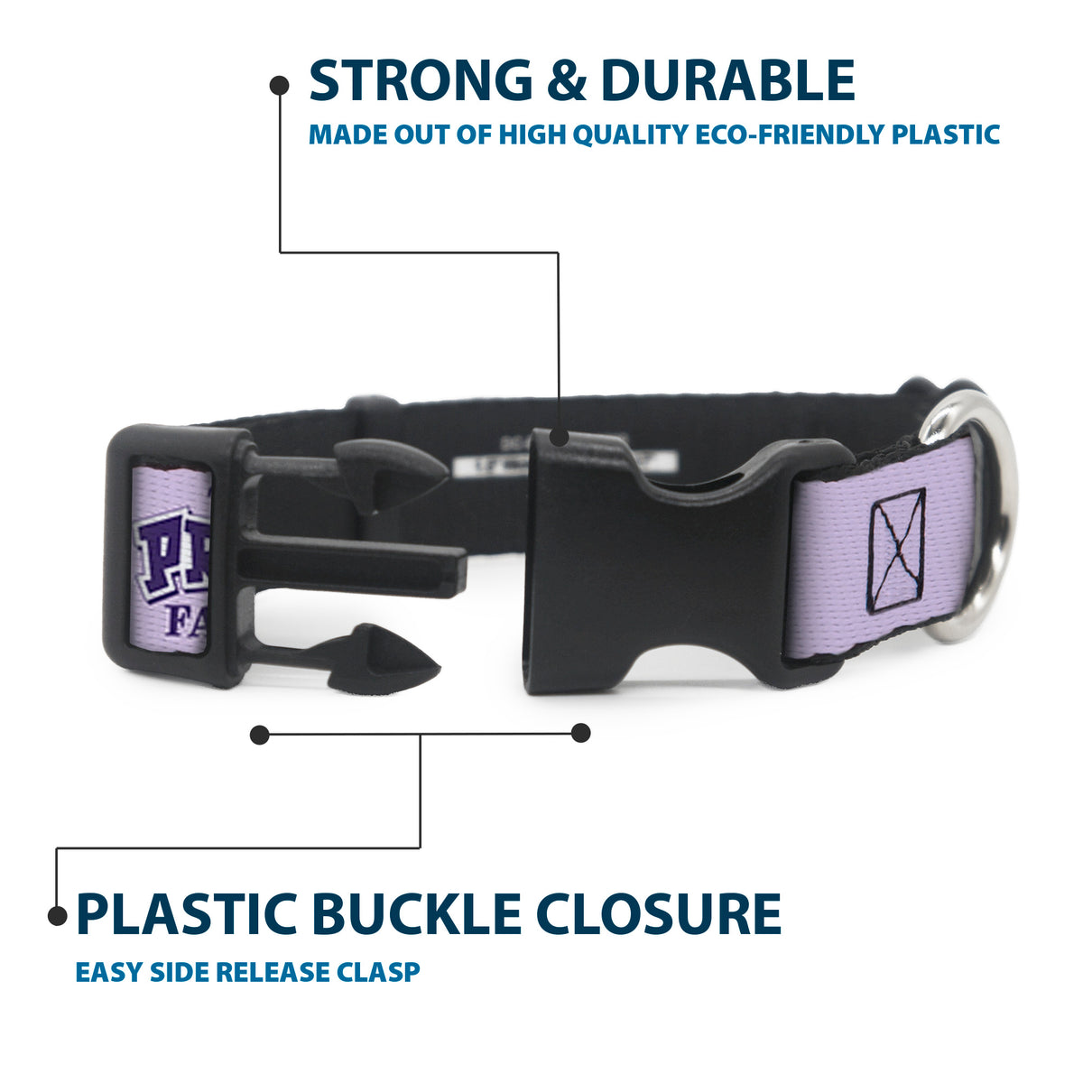Plastic Clip Collar - THE PROUD FAMILY Title Logo Purples Dog Collars Plastic Clip Side Release Disney