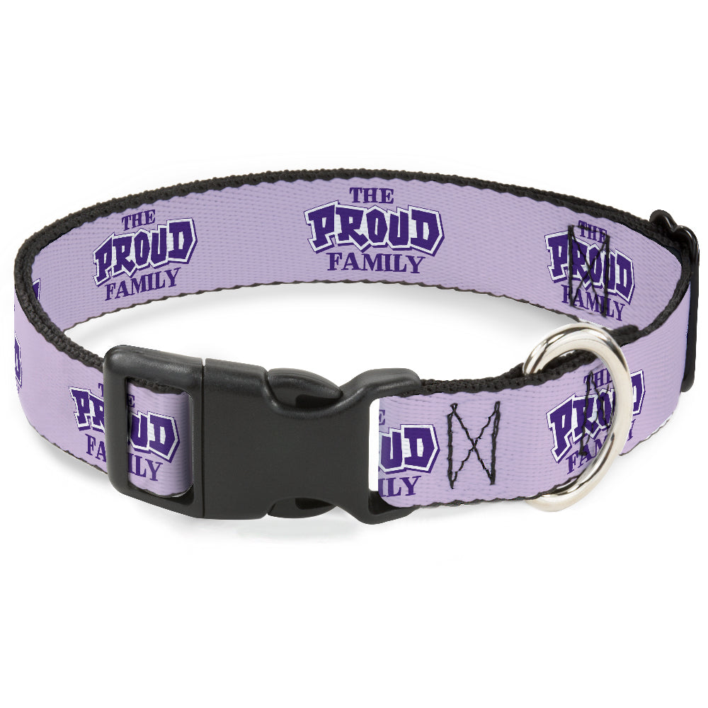 Plastic Clip Collar - THE PROUD FAMILY Title Logo Purples Dog Collars Plastic Clip Side Release Disney