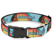 Plastic Clip Collar - Moana ISLAND GIRL Rainbow Pose Blue/Multi Color Dog Collars Plastic Clip Side Release Disney