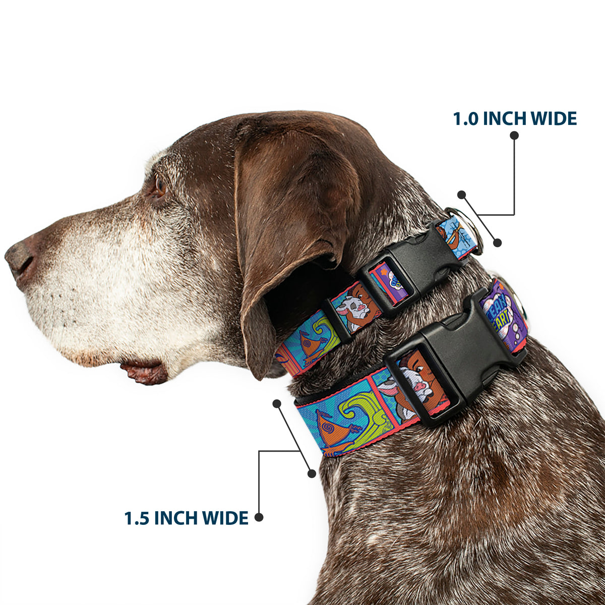 Plastic Clip Collar - Moana MAKE WAVES Scene Blocks Blues/Orange Dog Collars Plastic Clip Side Release Disney
