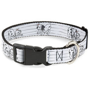 Plastic Clip Collar - One Hundred and One Dalmatians Puppies Playing White/Black Dog Collars Plastic Clip Side Release Disney