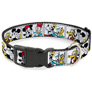 Plastic Clip Collar - Sensational Six Buddy Pose Blocks White/Multi Color Dog Collars Plastic Clip Side Release Disney