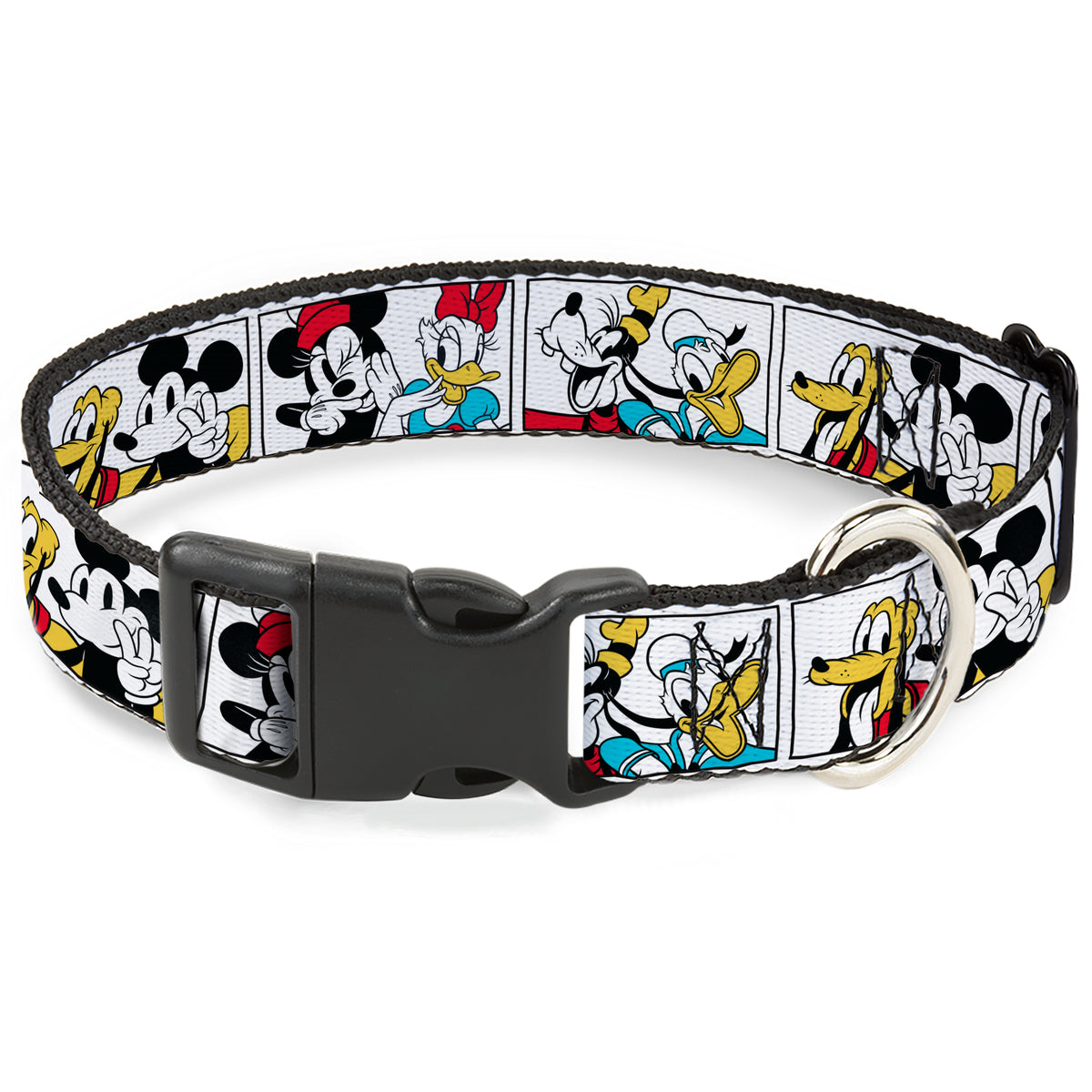 Plastic Clip Collar - Sensational Six Buddy Pose Blocks White/Multi Color Dog Collars Plastic Clip Side Release Disney